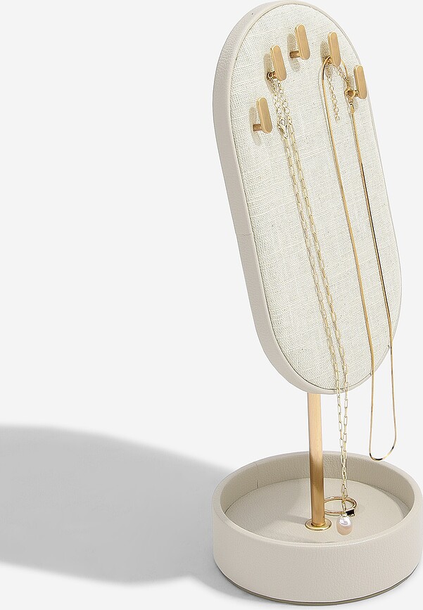 Organizador de joyas de lino Stackers, beige claro