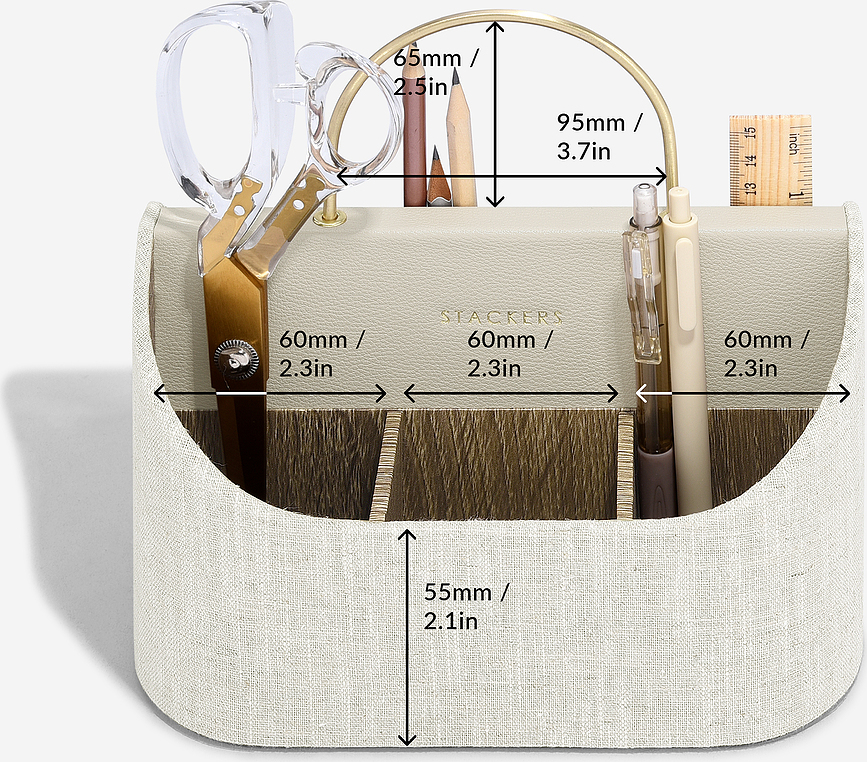 Organizador para Bolígrafos de lino Stackers, beige claro, con asa