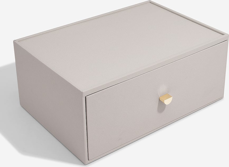 Organizador Profundo Stackers Pebble, tamaño supersize, gris piedra, con cajón