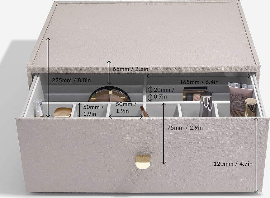 Organizador Profundo Stackers Pebble, tamaño supersize, gris piedra, con cajón