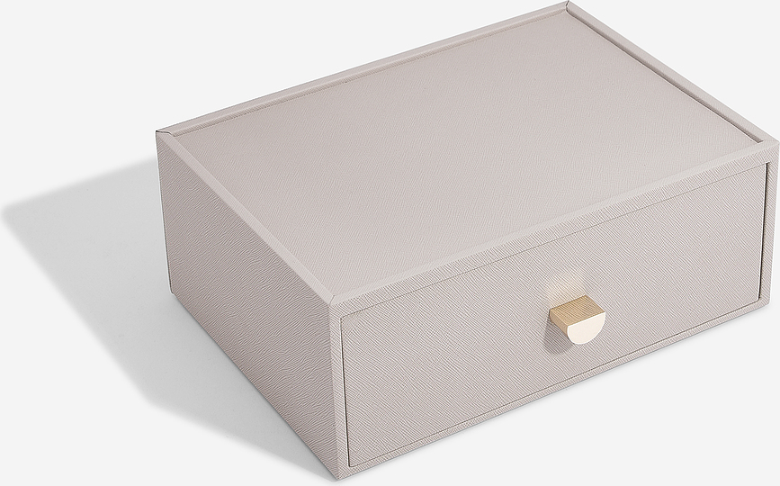 Organizador para esmaltes de uñas Stackers Classic, beige claro, con cajón