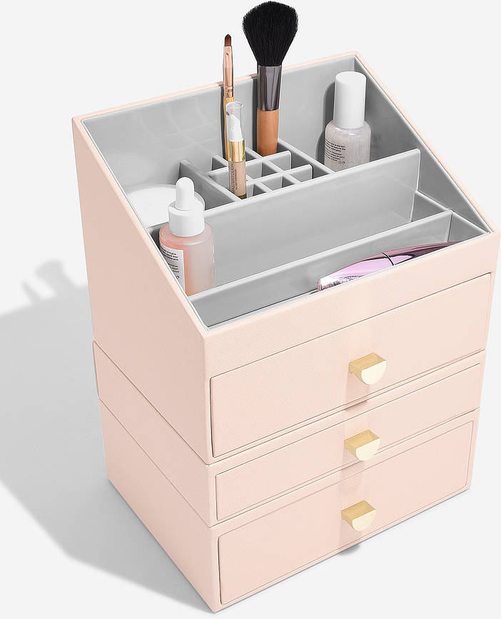 Organizador de cosméticos con 3 cajones Stackers Pebble, taupe