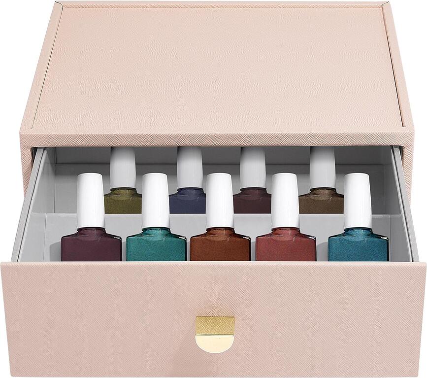 Organizator pentru oje Stackers classic roz cu sertar