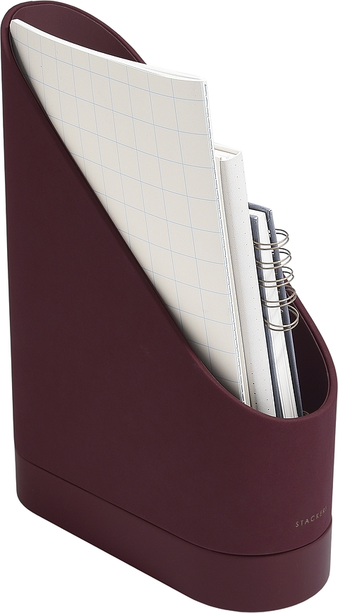 Organizator pentru reviste Stackers, 25 x 33 cm, bordo, 2 buc.