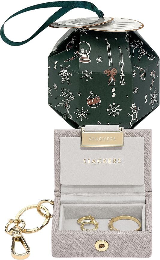Portachiavi Stackers Nano in Bauble tortora in una confezione regalo