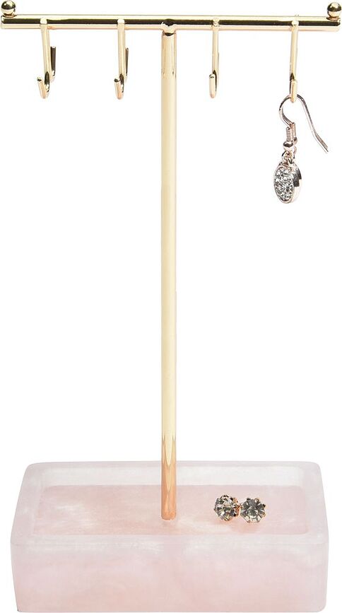 Porte-Bijoux T-Bar, en quartz rose
