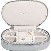 Pudełko podróżne na biżuterię Stackers Travel owalne kamienna szarość