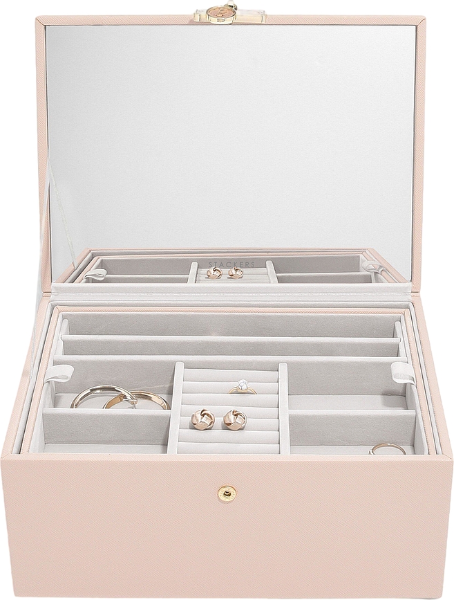 Smykkeskrin Stackers Luxury classic lyserød