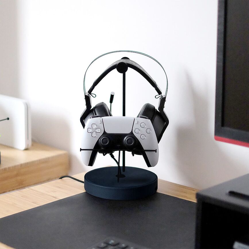 Soporte para Auriculares y Mando Stackers, azul marino