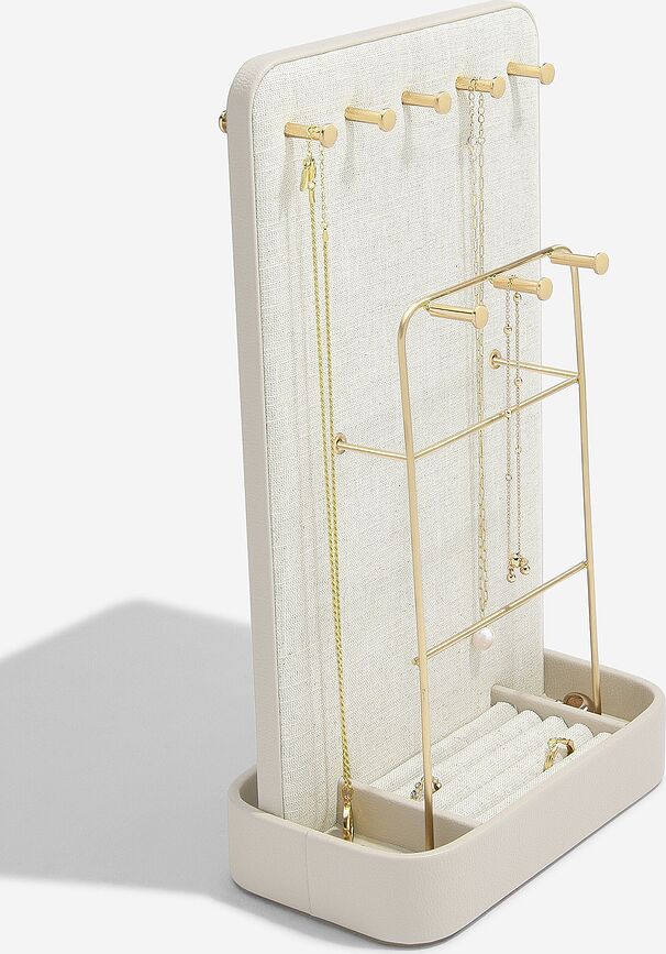 Stackers All-In-One Présentoir à bijoux, en lin, beige clair