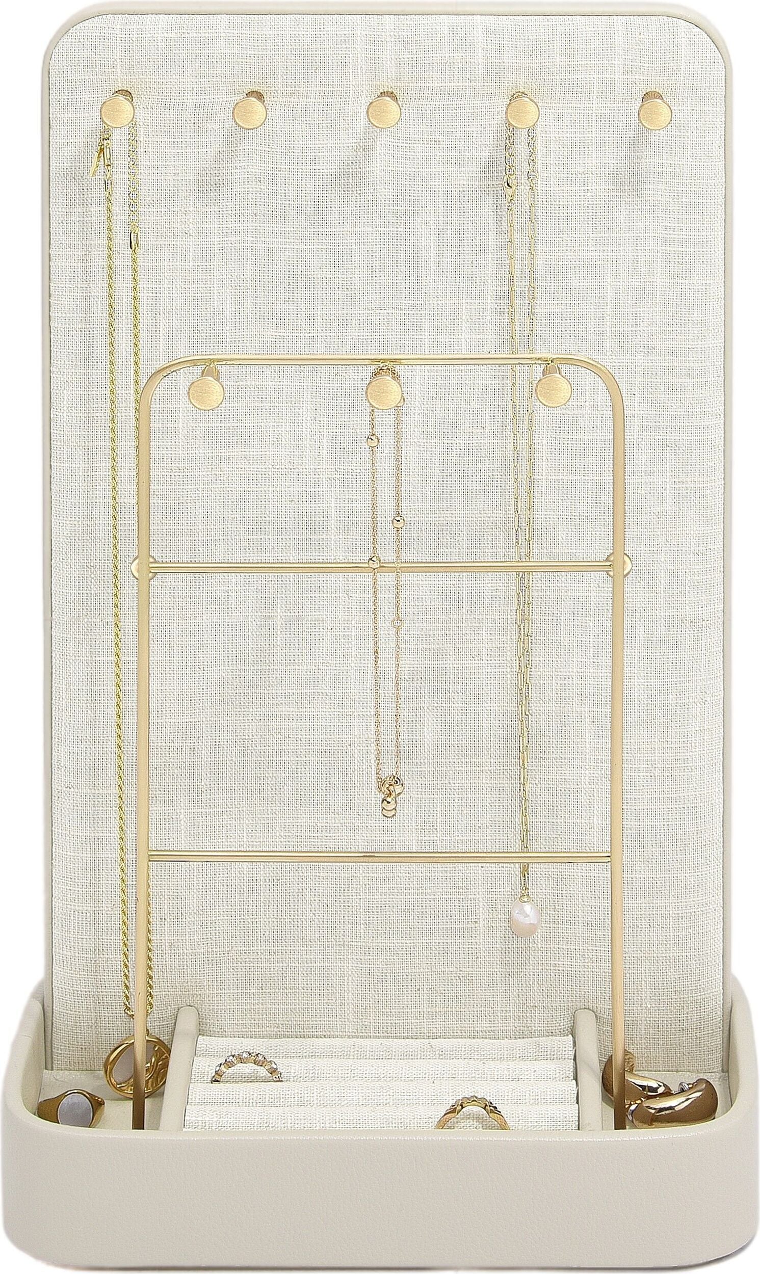 Stackers All-In-One Schmuckständer hellbeige aus Leinen