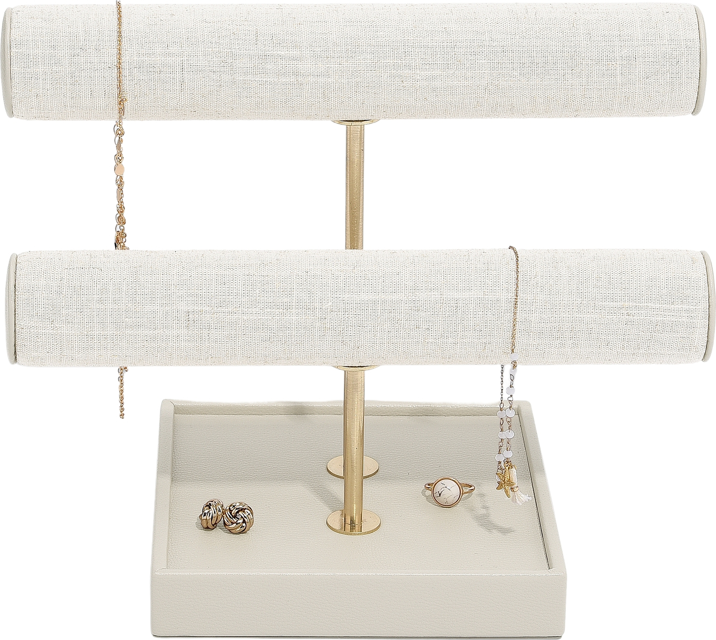 Stackers Bangle Schmuckständer hellbeige aus Leinen