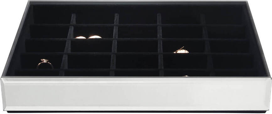 Stackers Boîte À Bijoux, à 25 compartiments, velours classique, en verre, doublure noire