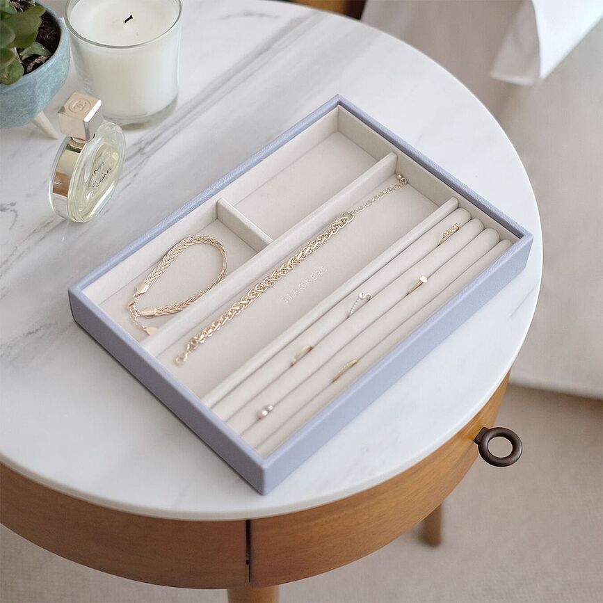 Stackers Coffret à Bijoux classique à 4 compartiments, gris-beige