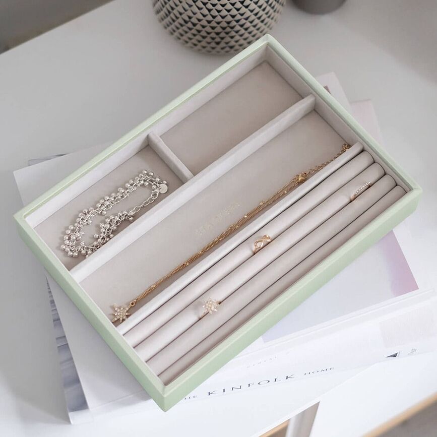 Stackers Coffret à Bijoux classique à 4 compartiments, gris-beige