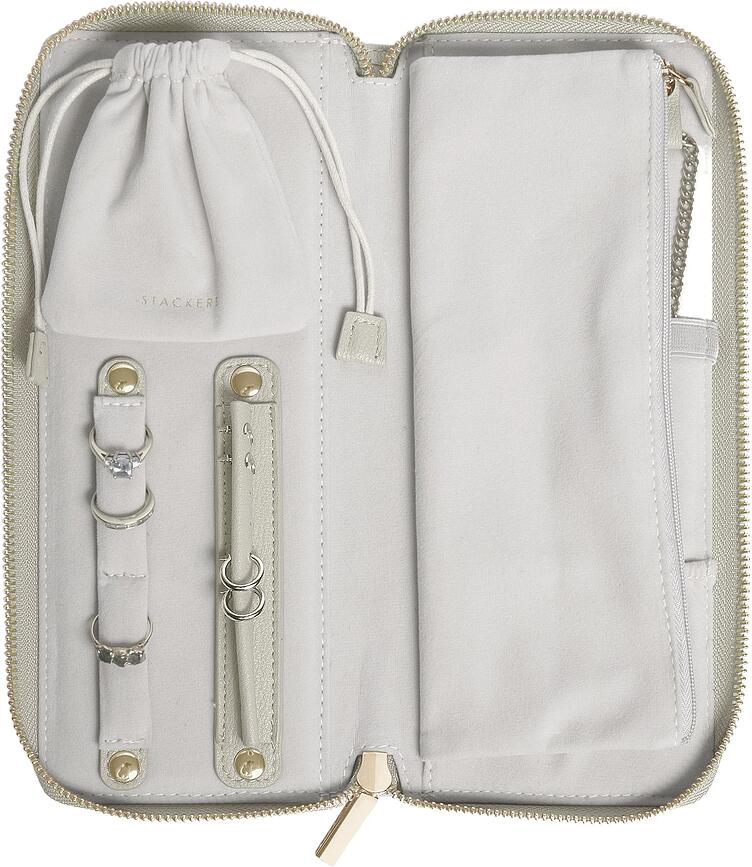 Stackers Boîte à Bijoux de Voyage avec compartiment pour bagues, beige clair
