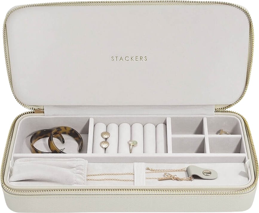 Stackers Boîte à Bijoux de Voyage avec emplacement pour colliers, beige clair