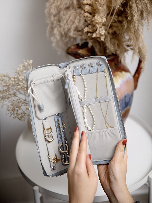 Stackers Boîte à bijoux de voyage, avec emplacement pour bagues, vert sauge