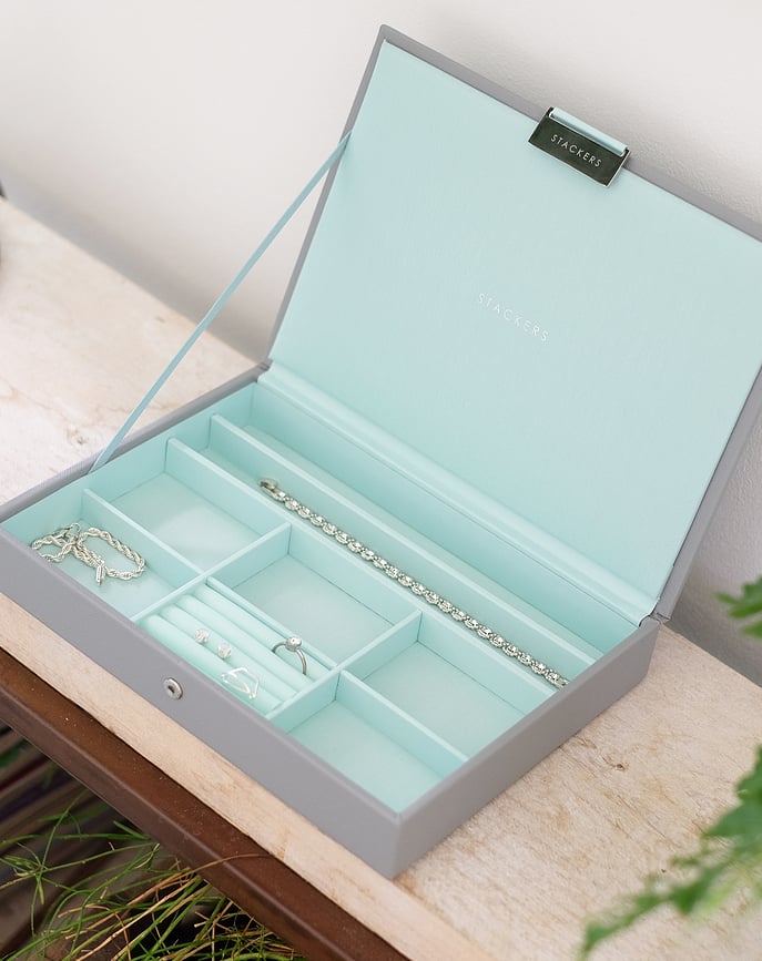 Stackers Boîte à bijoux double, classique, taupe