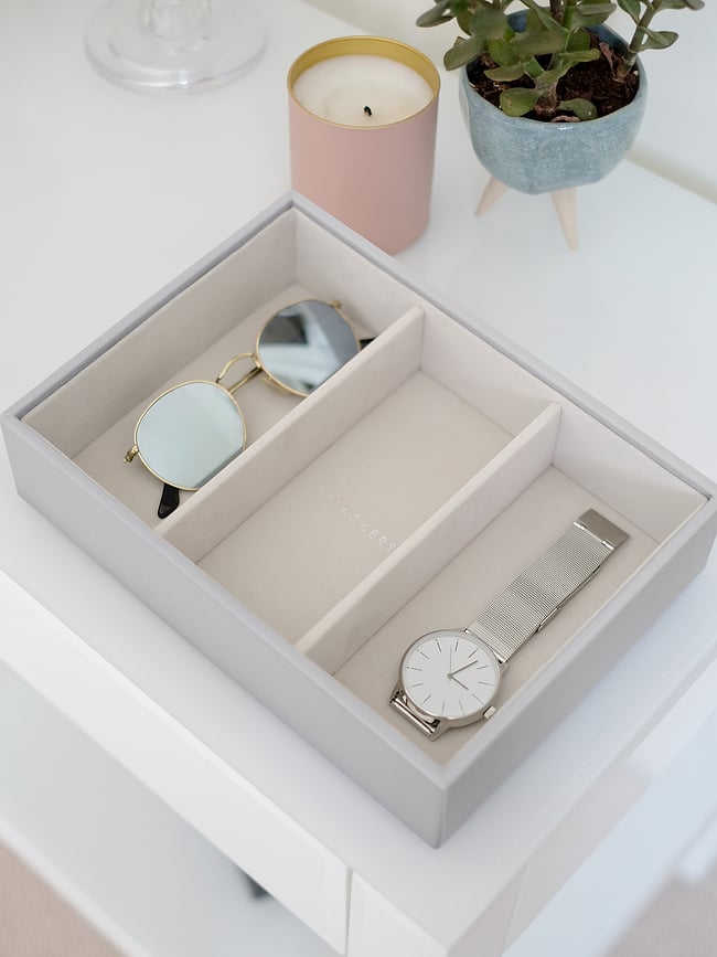 Stackers Boîte à bijoux double, classique, taupe