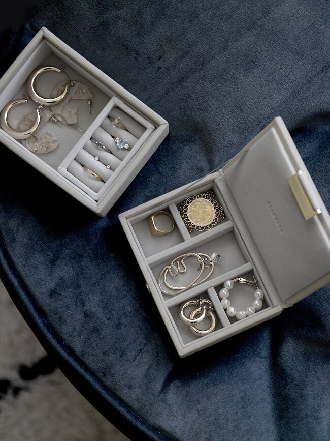 Stackers Boîte à Bijoux double, micro, beige clair