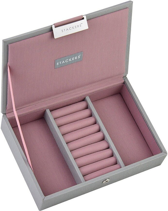 Stackers Boîte à bijoux mini avec couvercle, gris-rose