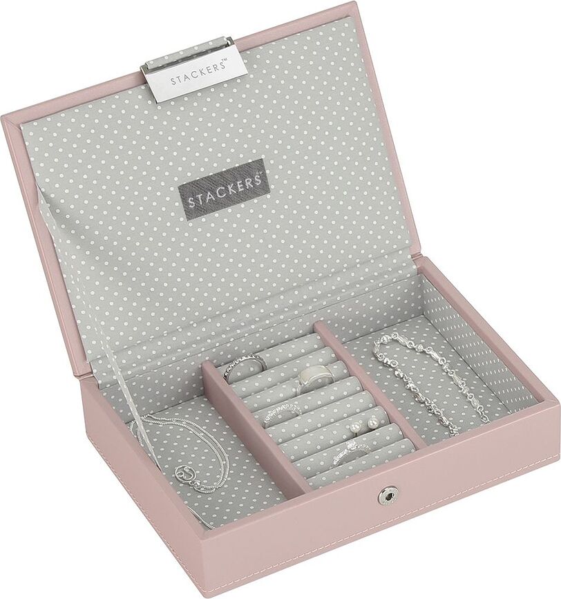 Stackers Boîte à Bijoux mini, avec couvercle, rose et gris
