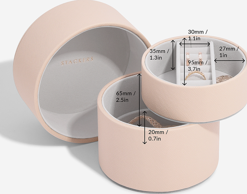 Stackers Pod Boîte à Bijoux double, beige clair