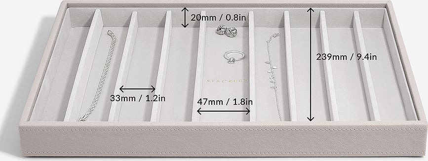 Stackers Boîte à Bijoux pour colliers, supersize, 9 compartiments, taupe