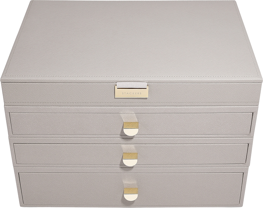 Stackers Boîte à Bijoux Supersize Quadruple, rose clair, avec 3 tiroirs