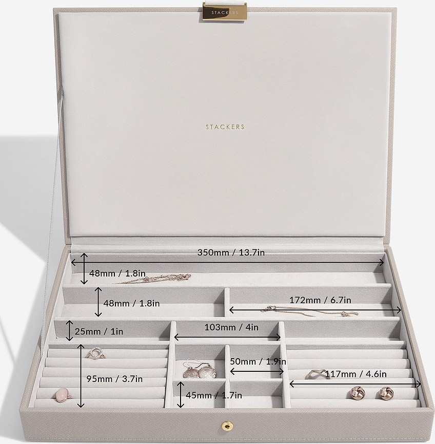 Stackers Boîte à Bijoux Supersize Quadruple, rose clair, avec 3 tiroirs