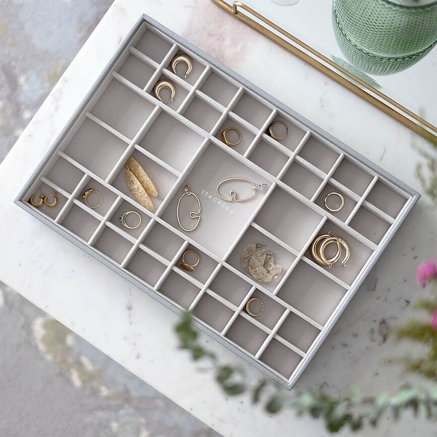 Stackers Boîte à bijoux supersize, 41 compartiments, velours taupe