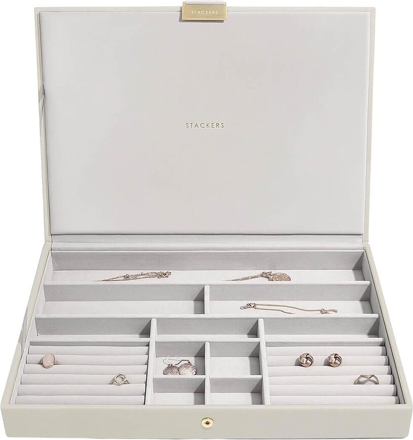 Stackers Boîte à Bijoux Supersize avec couvercle, beige clair