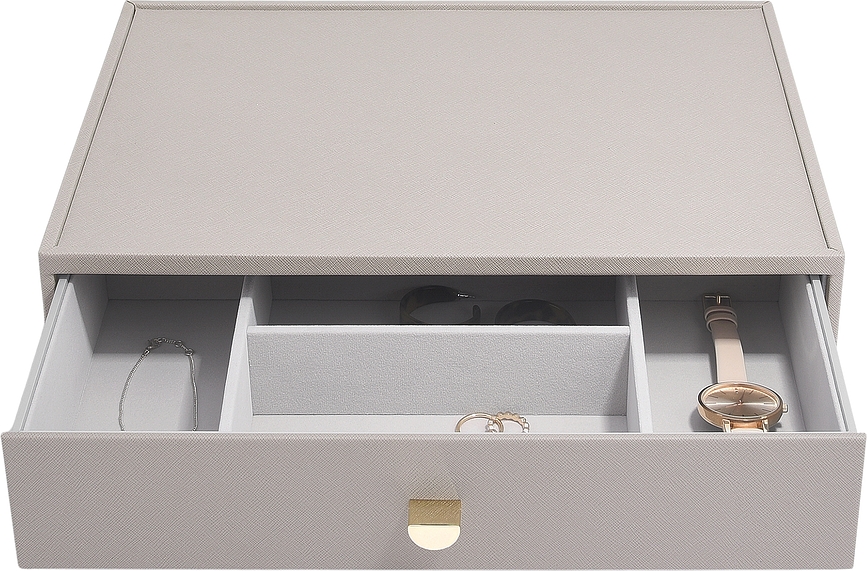 Stackers Boîte à Bijoux triple Grande Taille avec 2 tiroirs, taupe