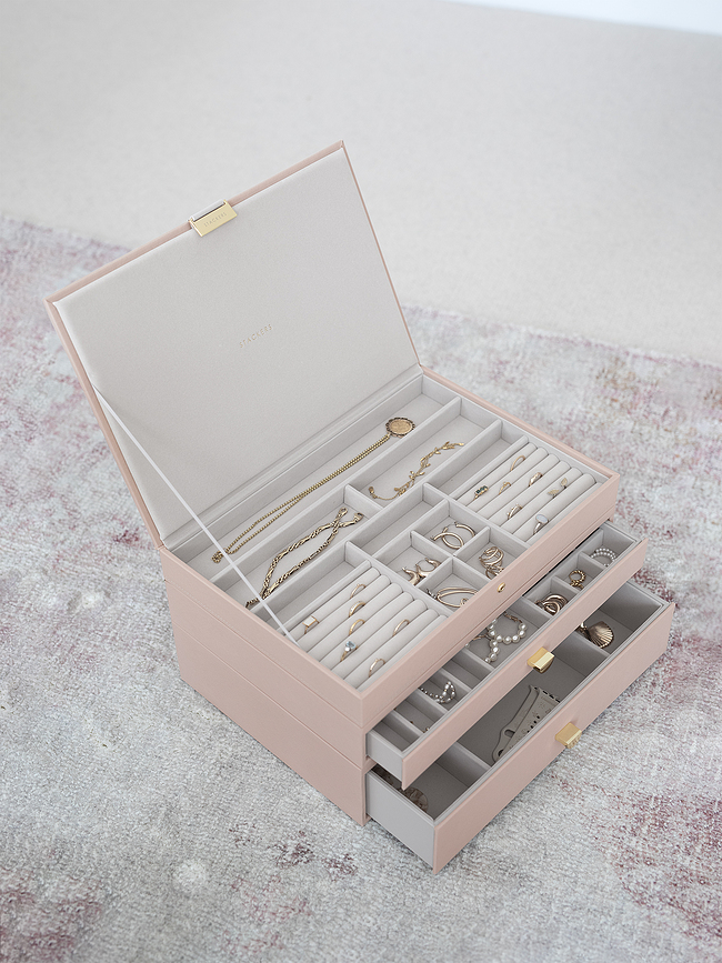 Stackers Boîte à Bijoux triple Grande Taille avec 2 tiroirs, taupe