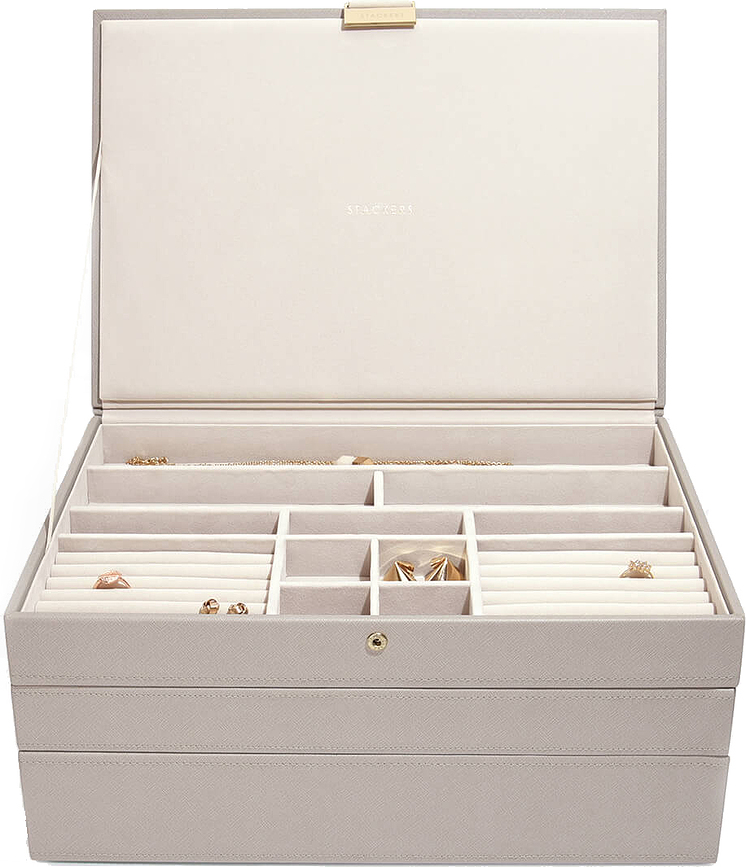 Stackers Boîte à Bijoux triple, supersize, taupe