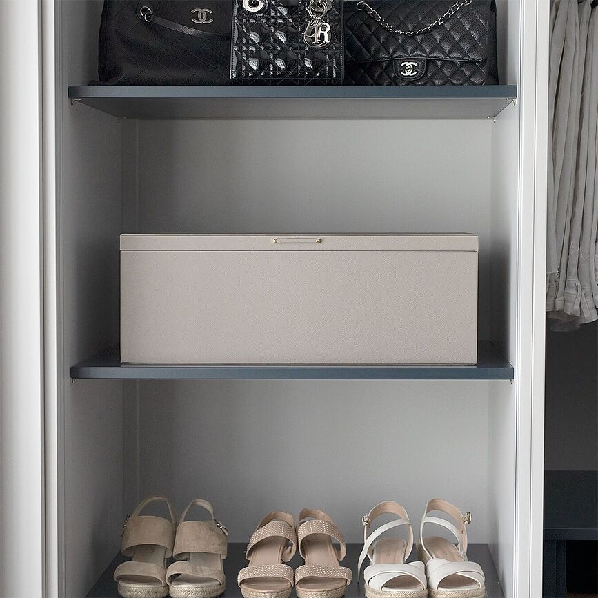 Stackers Boîte de Rangement super grande, à 3 compartiments, taupe