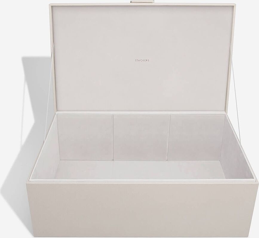 Stackers Boîte de Rangement super grande, à 3 compartiments, taupe
