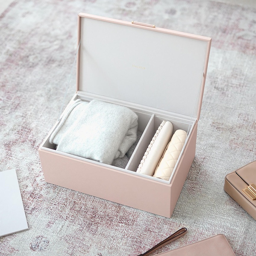 Stackers Boîte de Rangement avec 3 compartiments, beige clair