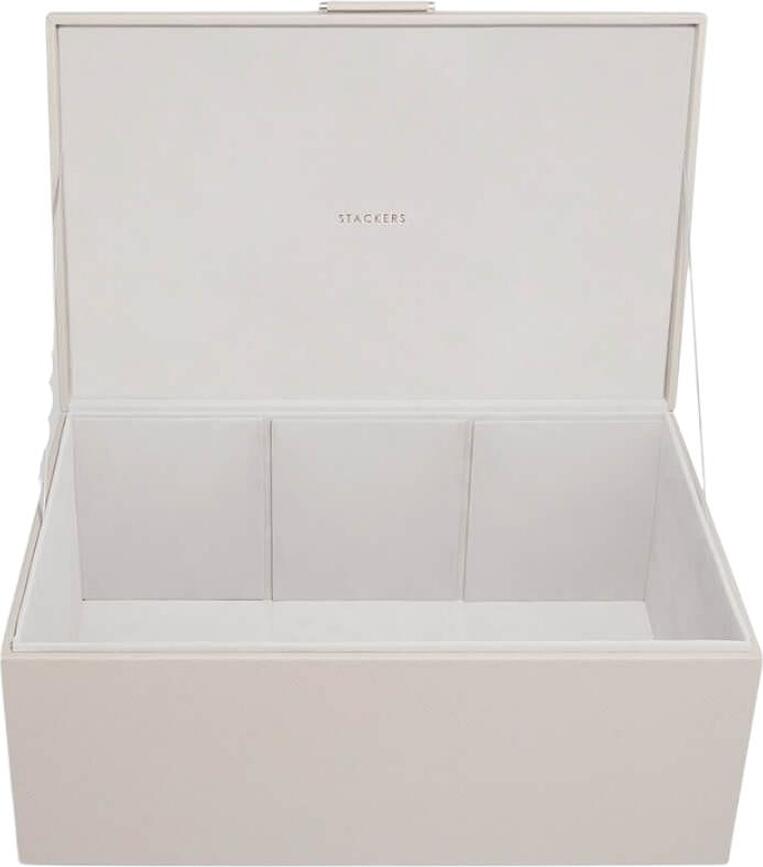 Stackers Boîte de Rangement avec 3 compartiments, beige clair