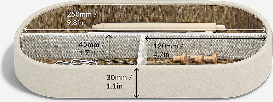 Stackers Boîte de Rangement pour Documents, beige clair, en lin