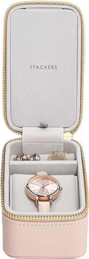Stackers Boîte de Voyage pour bijoux et montre, rose
