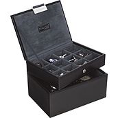 Stackers Box für Armbanduhren und Manschettenknöpfe schwarz-grau
