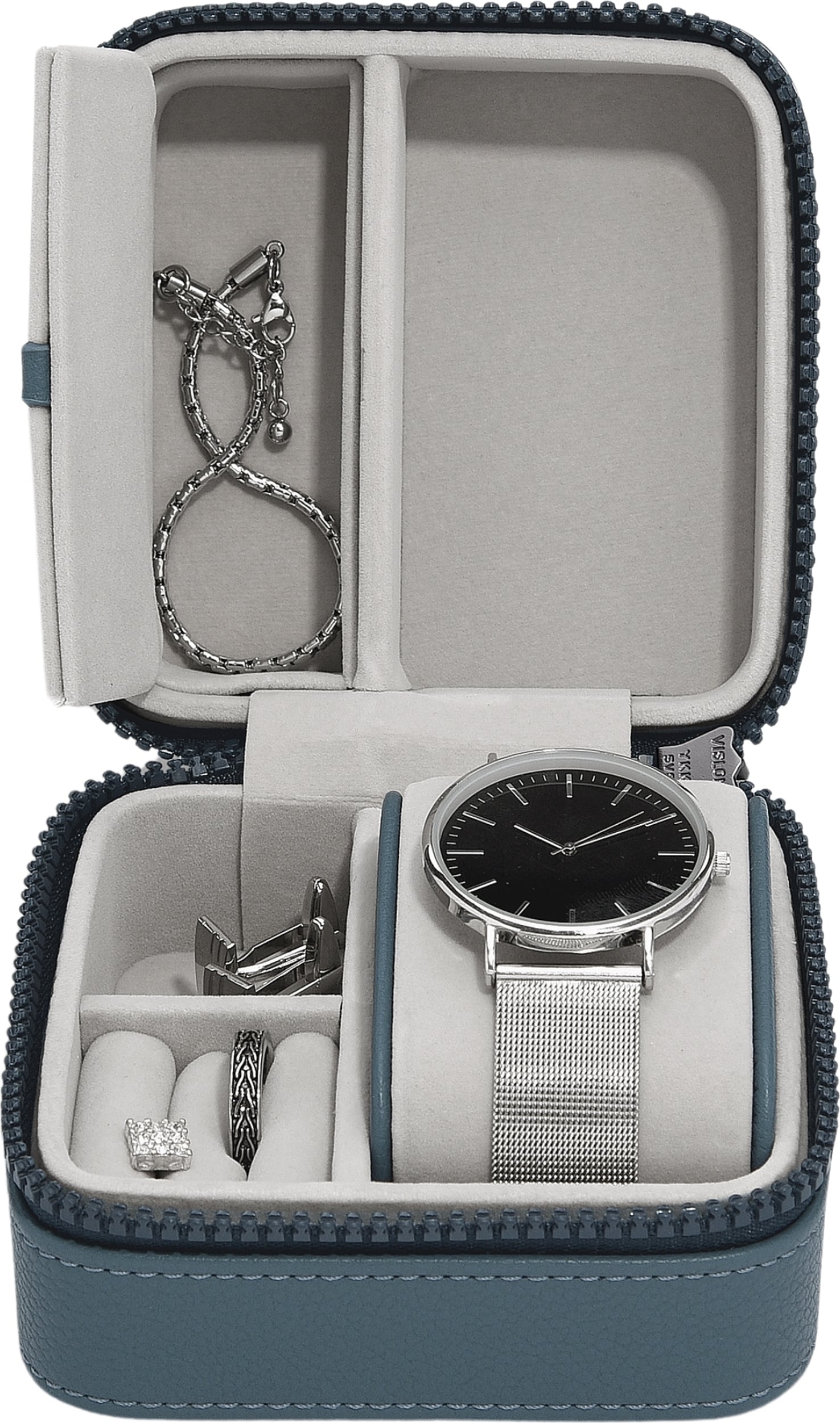 Stackers Canvas Reisekästchen für Schmuck und Uhren blau