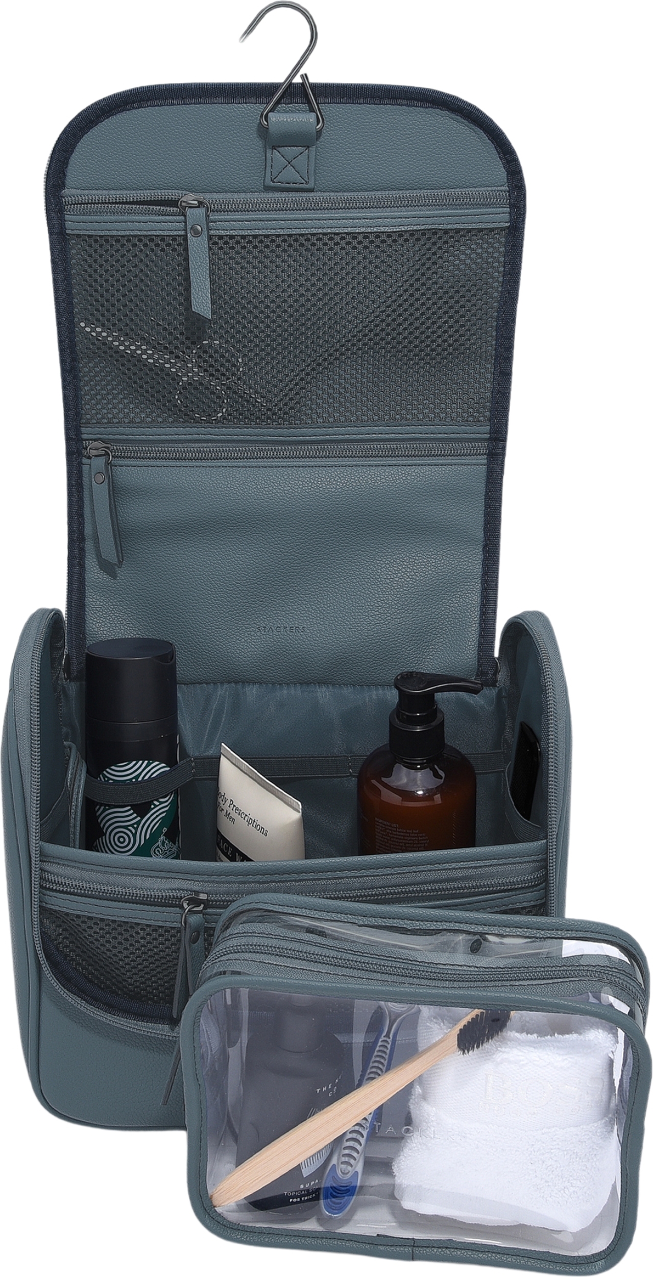 Stackers Canvas Reisekosmetiktasche zum Aufhängen blau
