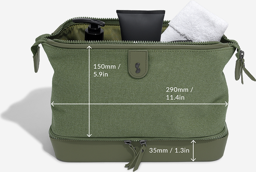 Stackers Canvas Trousse de Toilette, verte