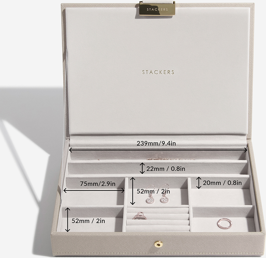 Stackers Classic Boîte à Bijoux Triple avec 2 tiroirs, rose pâle