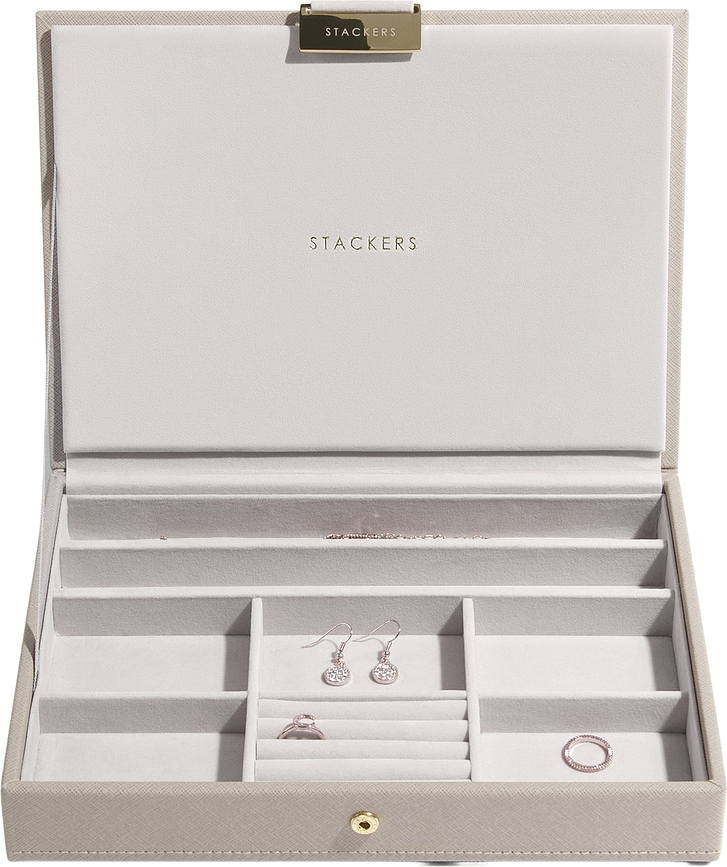 Stackers Classic Boîte à Bijoux Triple avec 2 tiroirs, rose pâle