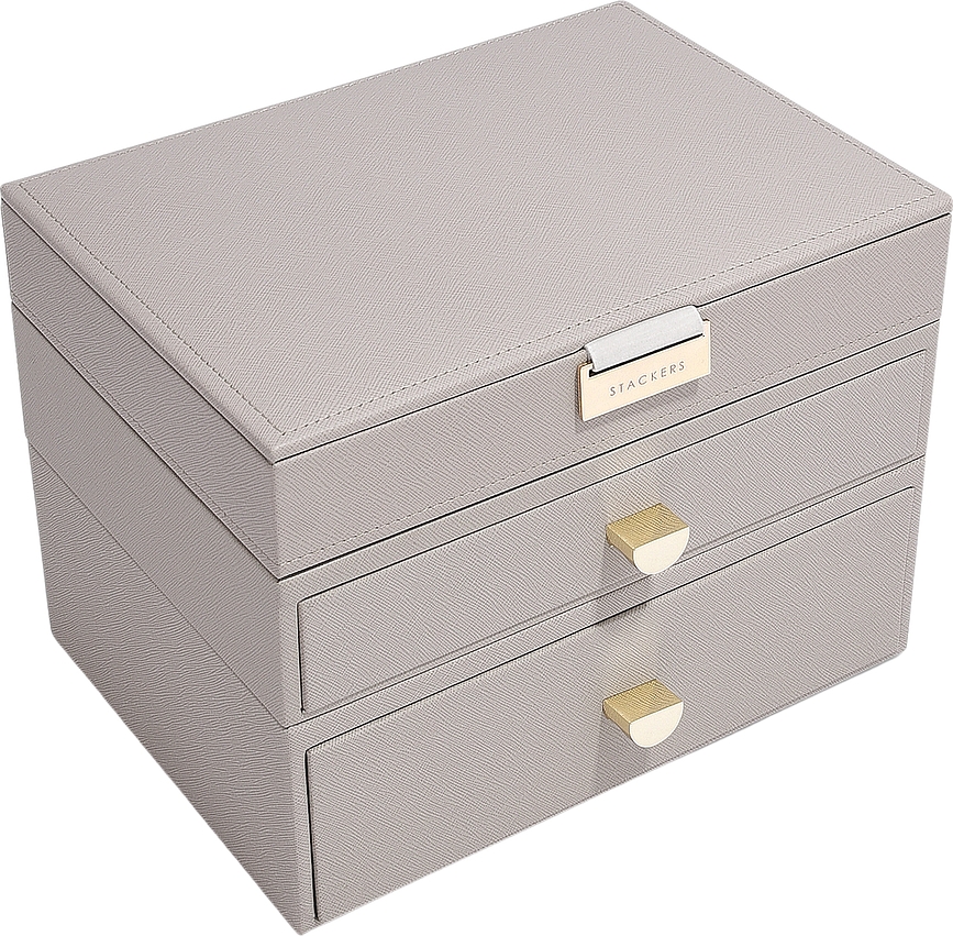 Stackers Classic Boîte à Bijoux Triple avec 2 tiroirs, rose pâle