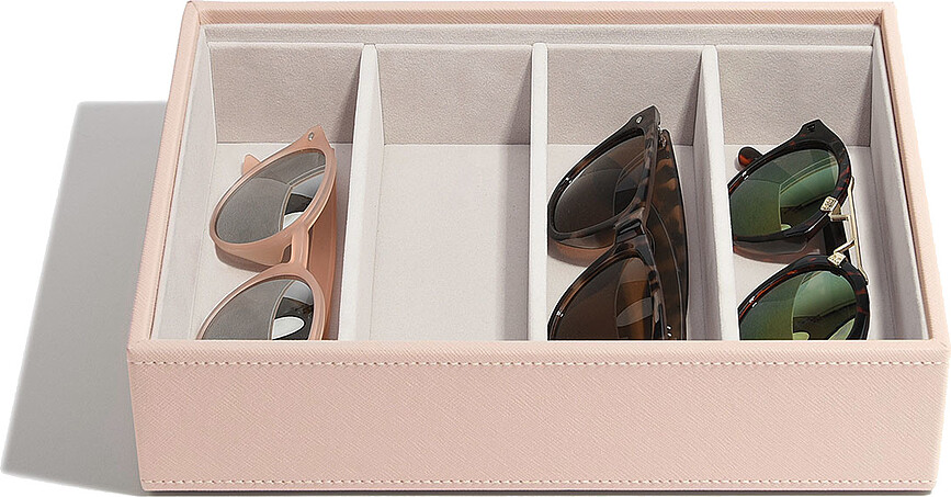 Stackers Classic Boîte à Lunettes 4 compartiments, rose pâle